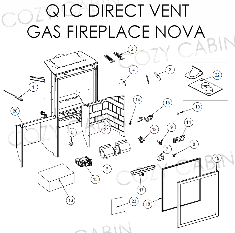 Q1C DIRECT VENT GAS FIREPLACE NOVA (September 5, 2014 - >) #C-14357
